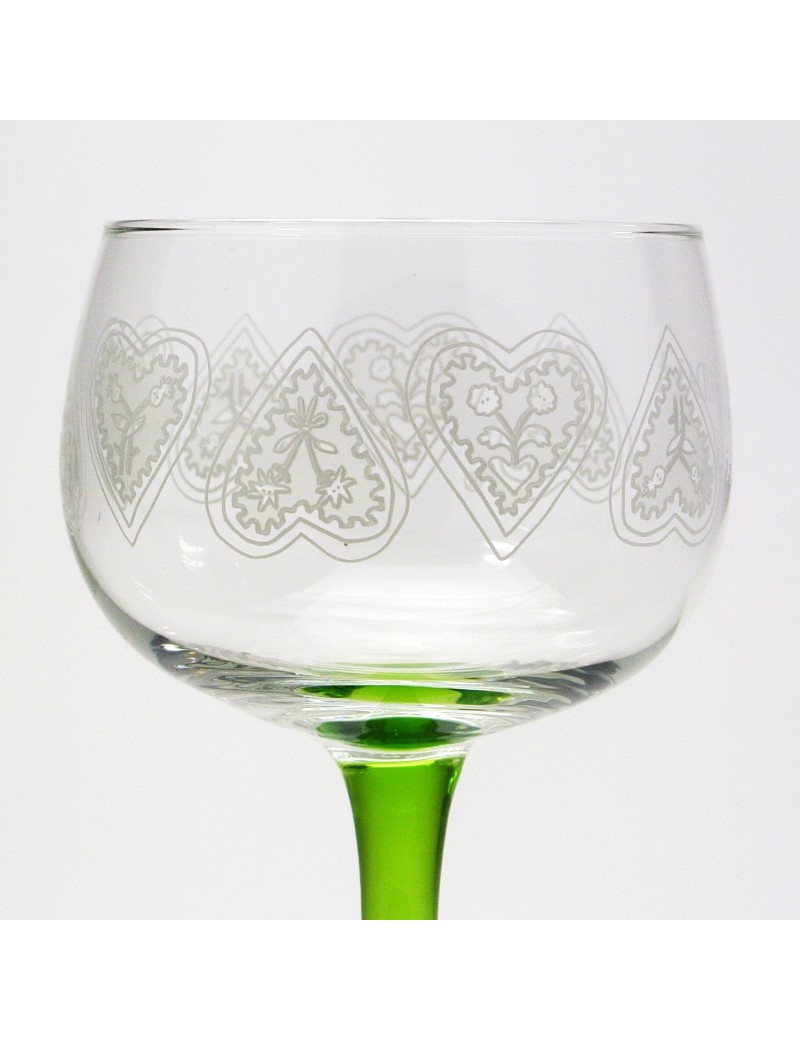 6 Alsatian wine glasses with MAÏDALÄ heart motif