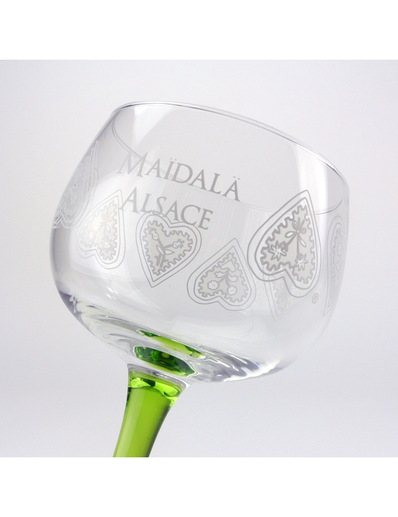 6 Alsatian wine glasses with MAÏDALÄ heart motif
