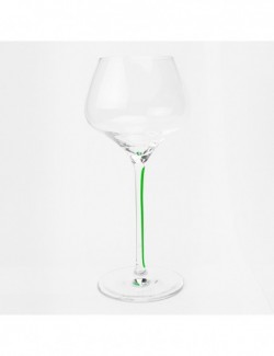 6 Alsatian wine glasses with green stems – Chez Pluie